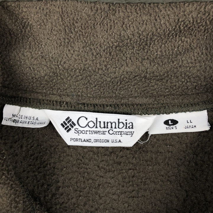 Columbia Half-Snap Fleece Pullover, Made in USA, Men's Size L (approx.) polyester Khaki type Vintage Second Hand