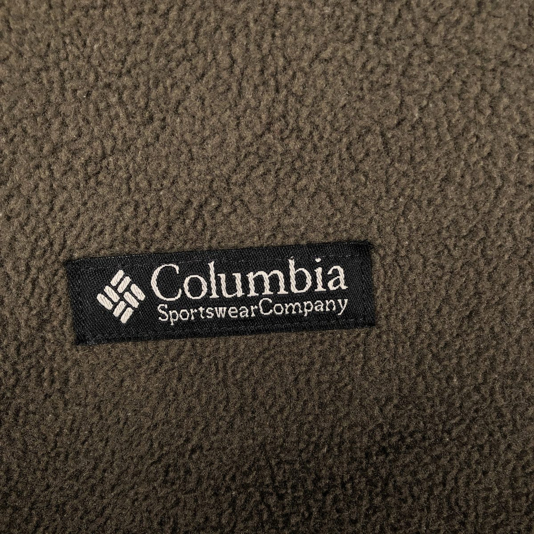 Columbia Half-Snap Fleece Pullover, Made in USA, Men's Size L (approx.) polyester Khaki type Vintage Second Hand