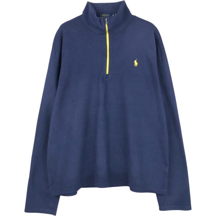 Ralph Lauren POLO RALPH LAUREN PERFORMANCE Half-Zip Fleece Pullover, Men's XL polyester navy blue type Vintage Second Hand