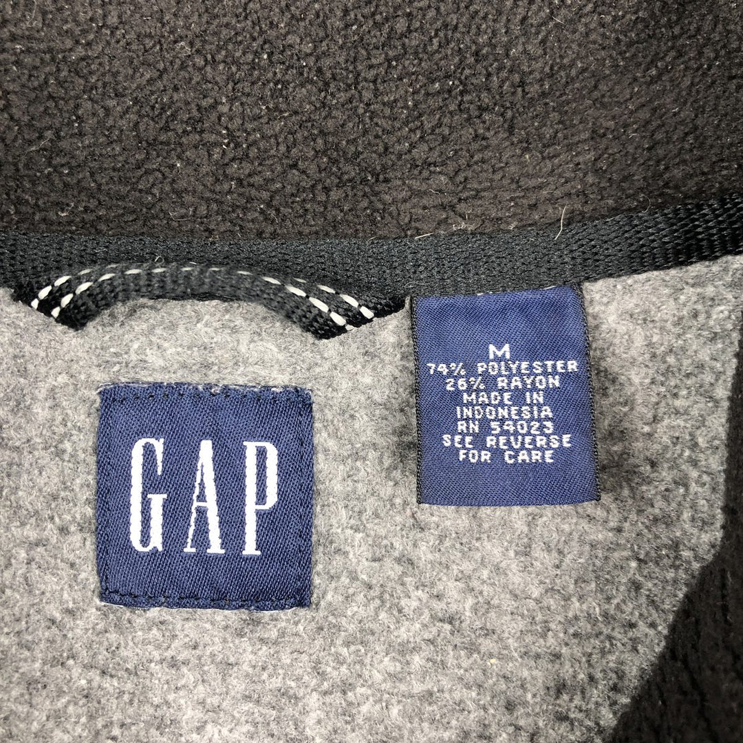 90'S GAP Vintage Half-Zip Fleece Pullover, Men's Size Medium polyester gray type Vintage Second Hand