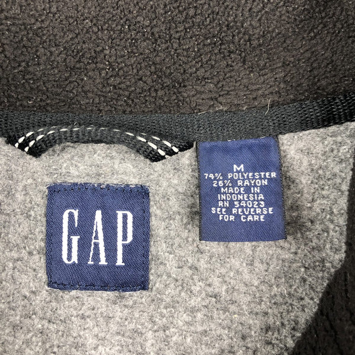 90'S GAP Vintage Half-Zip Fleece Pullover, Men's Size Medium polyester gray type Vintage Second Hand