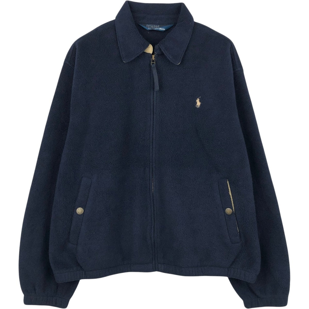 Ralph Lauren POLO by Ralph Lauren Swing Top Type Fleece Jacket Men's L size polyester navy blue type Vintage Second Hand