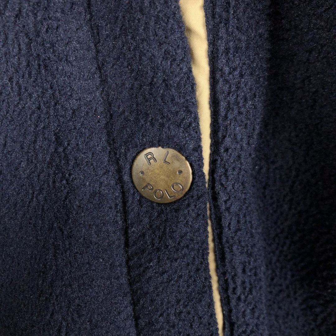 Ralph Lauren POLO by Ralph Lauren Swing Top Type Fleece Jacket Men's L size polyester navy blue type Vintage Second Hand