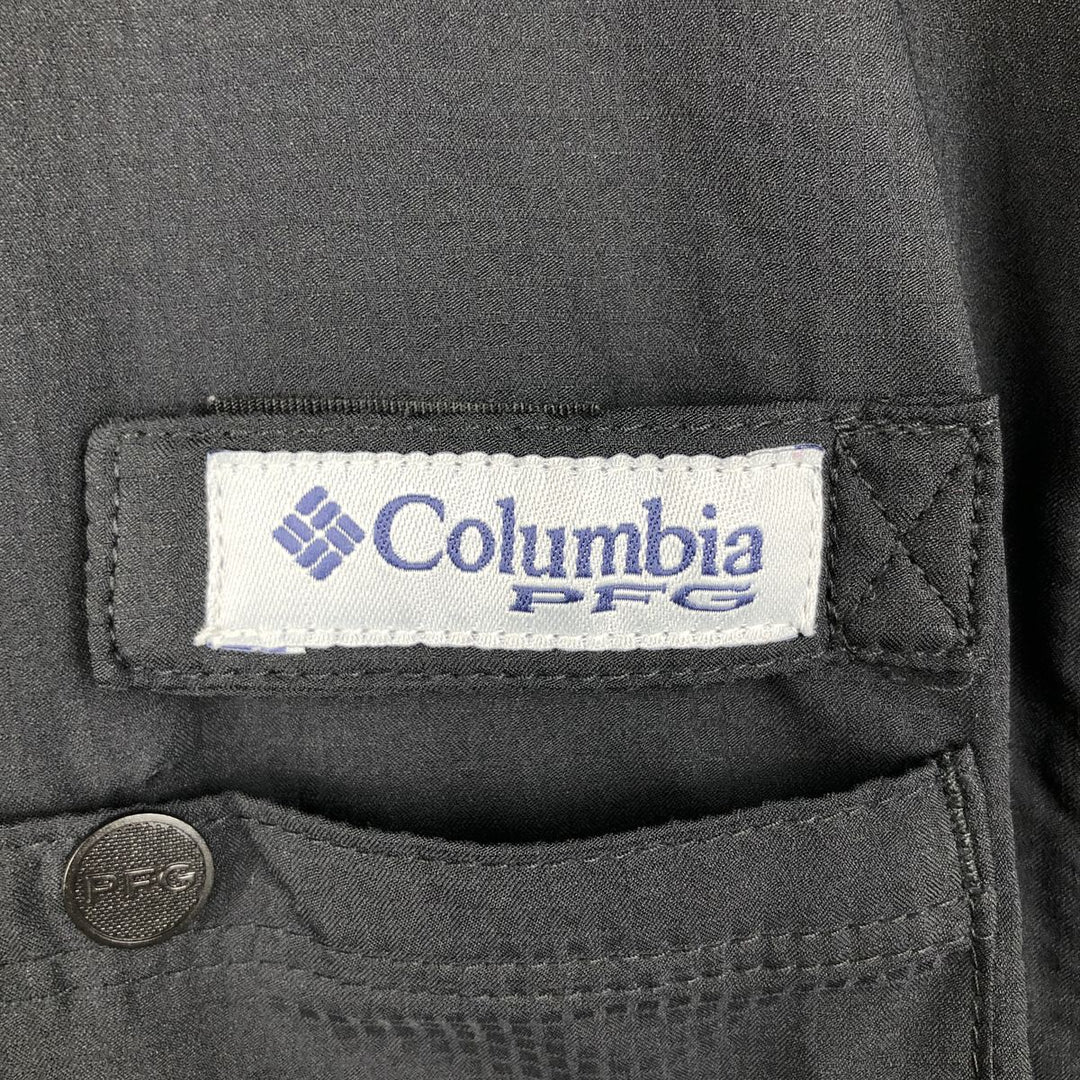 Columbia Short Sleeve Fishing Shirt, Men's Size L polyester black type Vintage Second Hand