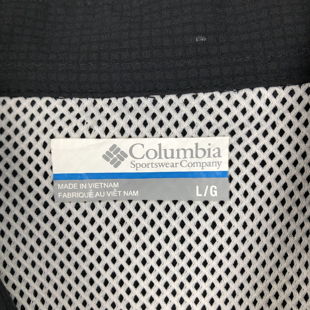 Columbia Short Sleeve Fishing Shirt, Men's Size L polyester black type Vintage Second Hand