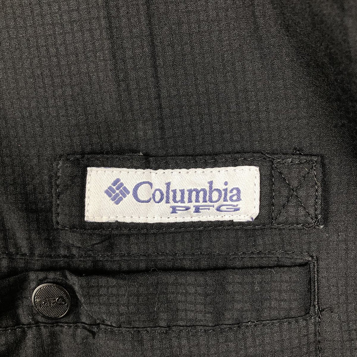 Columbia Short Sleeve Fishing Shirt, Men's Size L polyester black type Vintage Second Hand