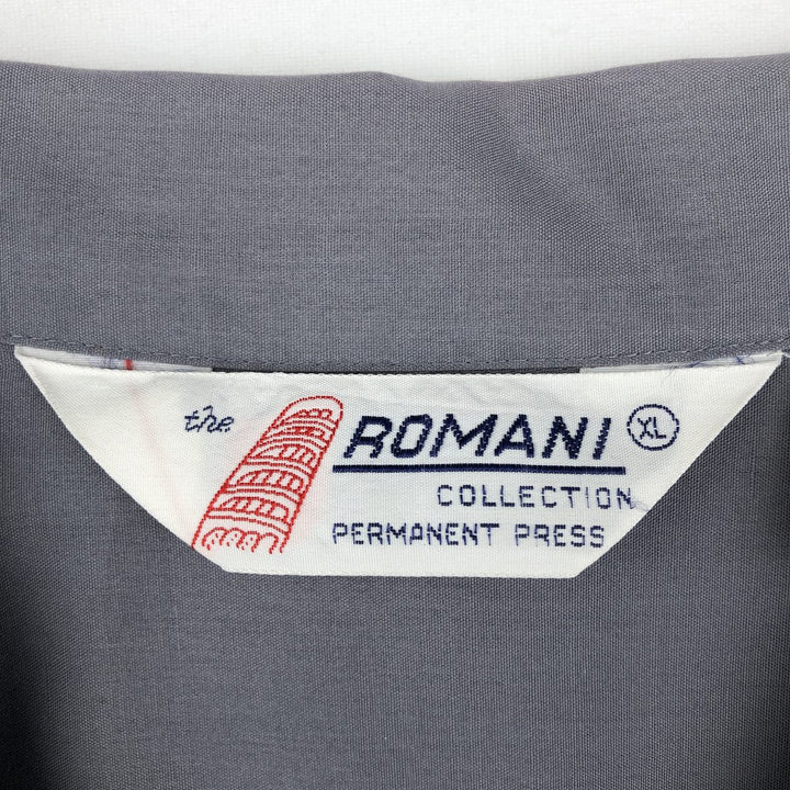 80'S ROMANI Short Sleeve Open Collar Mexican Shirt Cuban Shirt Box Shirt Men's XL Vintage polyester gray type Vintage Second Hand