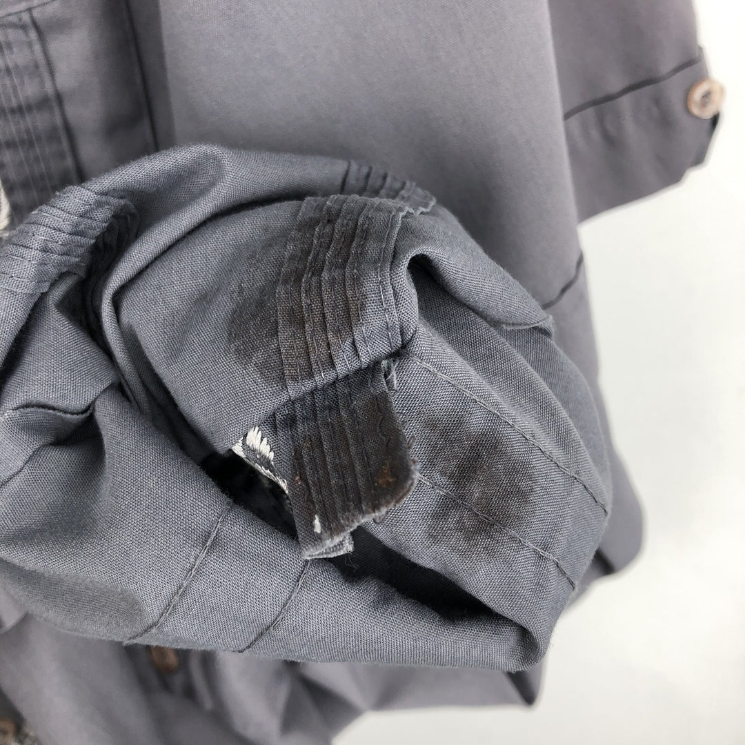 80'S ROMANI Short Sleeve Open Collar Mexican Shirt Cuban Shirt Box Shirt Men's XL Vintage polyester gray type Vintage Second Hand