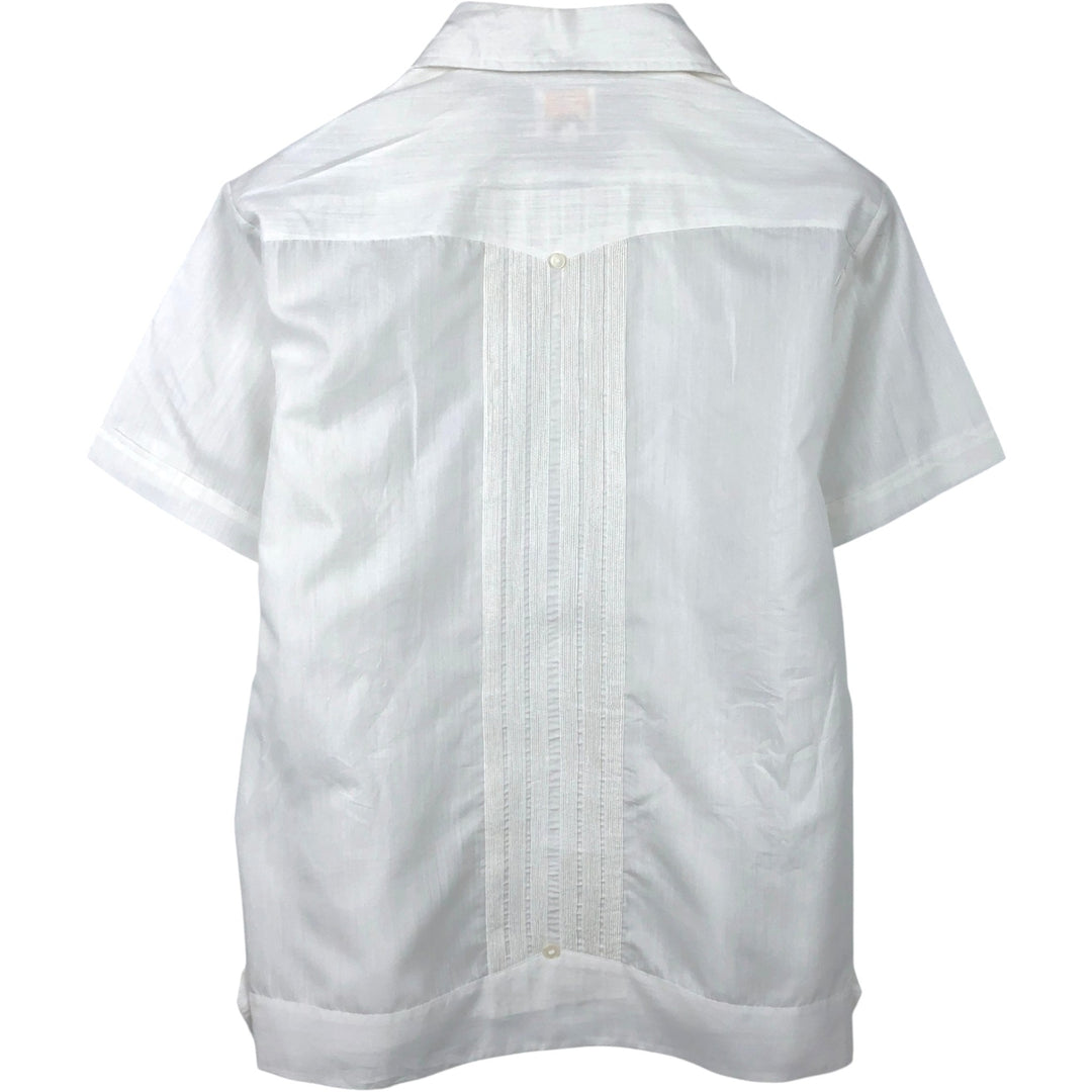 CASTILLO Short-Sleeve Open-Collar Mexican Shirt, Cuban Shirt, Boxy Shirt, Men's Size L (Equivalent), Vintage unclear white type Vintage Second Hand