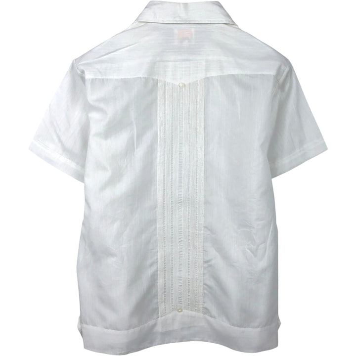 CASTILLO Short-Sleeve Open-Collar Mexican Shirt, Cuban Shirt, Boxy Shirt, Men's Size L (Equivalent), Vintage unclear white type Vintage Second Hand