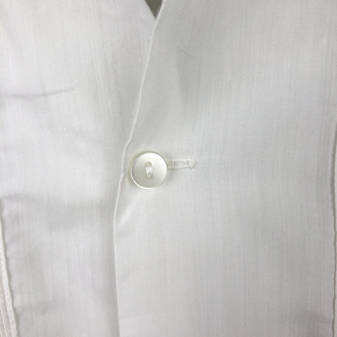 CASTILLO Short-Sleeve Open-Collar Mexican Shirt, Cuban Shirt, Boxy Shirt, Men's Size L (Equivalent), Vintage unclear white type Vintage Second Hand
