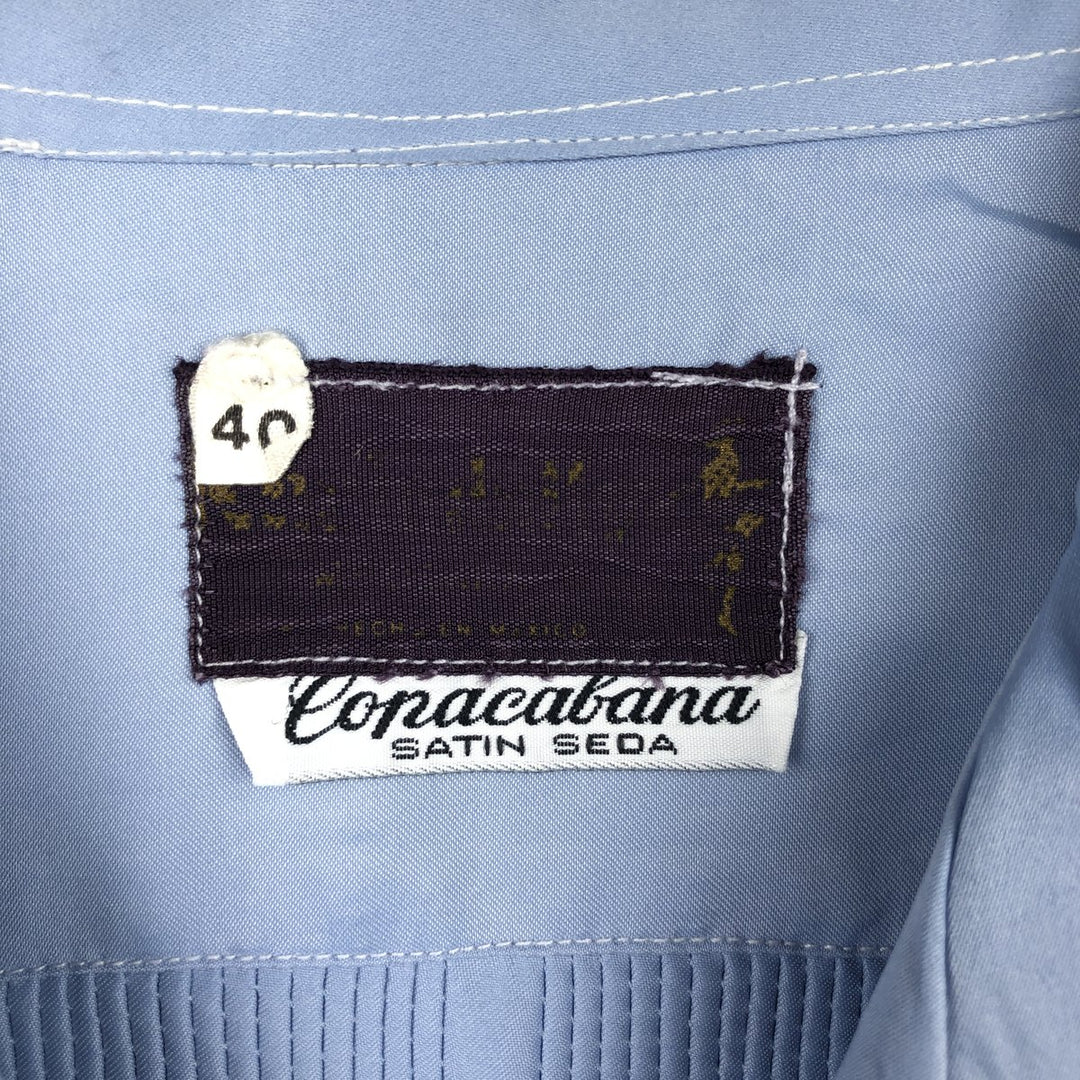 Short-sleeved open-collar Mexican shirt, Cuban shirt, boxy shirt, men's size L. unclear Blue type light blue Vintage Second Hand