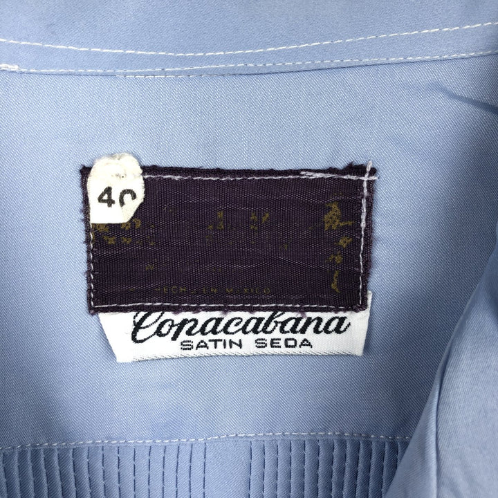 Short-sleeved open-collar Mexican shirt, Cuban shirt, boxy shirt, men's size L. unclear Blue type light blue Vintage Second Hand