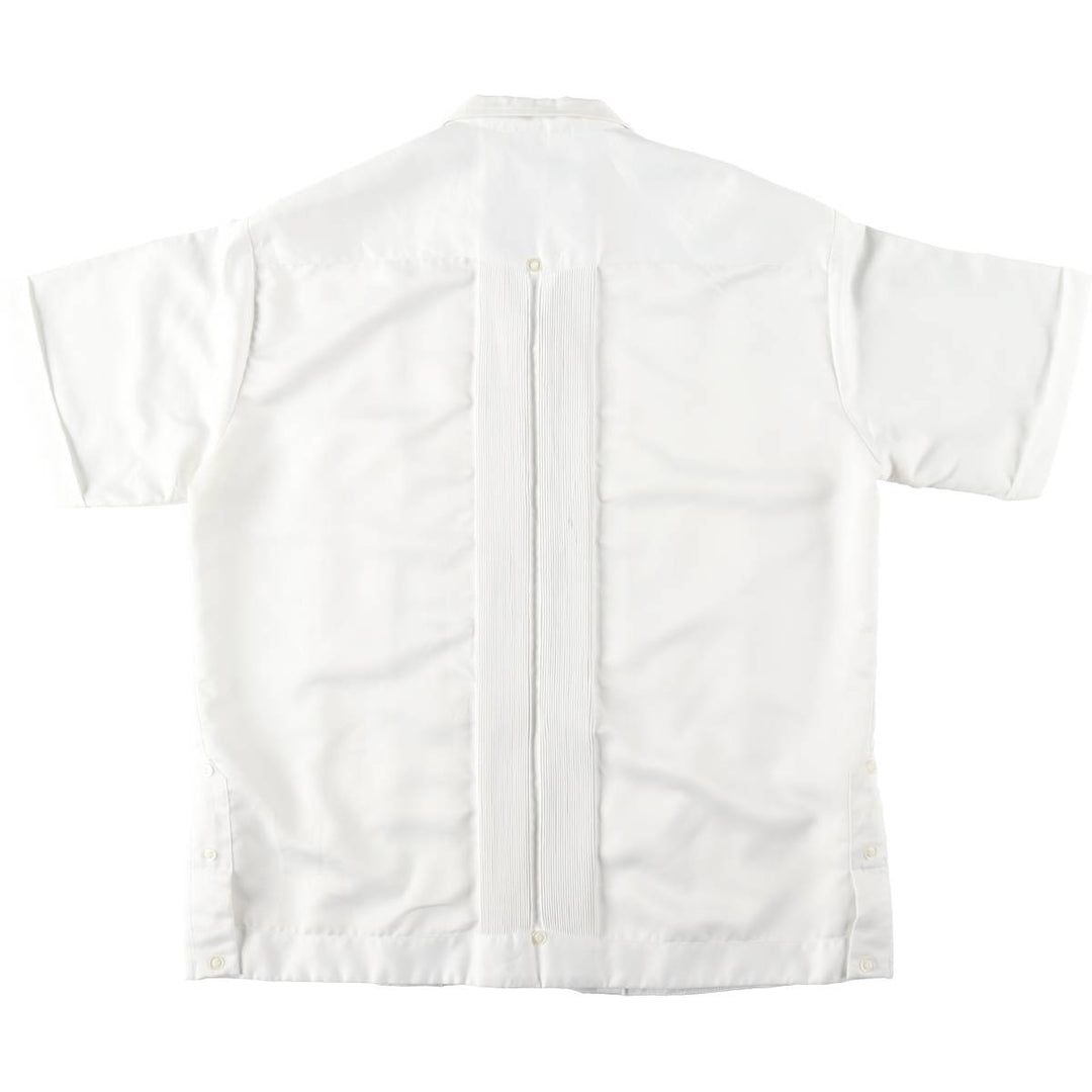 RAMIREZ Embroidered Short-Sleeve Open-Collar Mexican Shirt, Cuban Shirt, Boxy Shirt, Men's Size L silk white type Vintage Second Hand