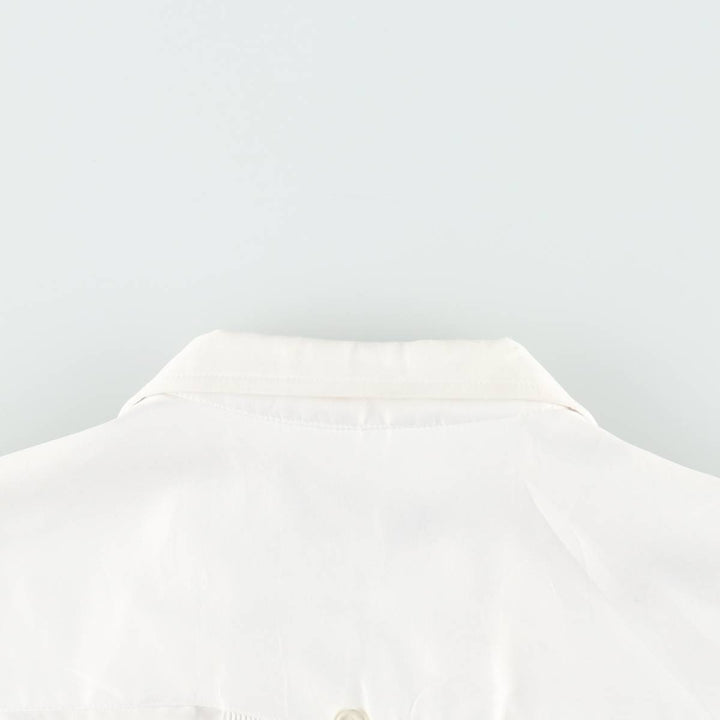 RAMIREZ Embroidered Short-Sleeve Open-Collar Mexican Shirt, Cuban Shirt, Boxy Shirt, Men's Size L silk white type Vintage Second Hand