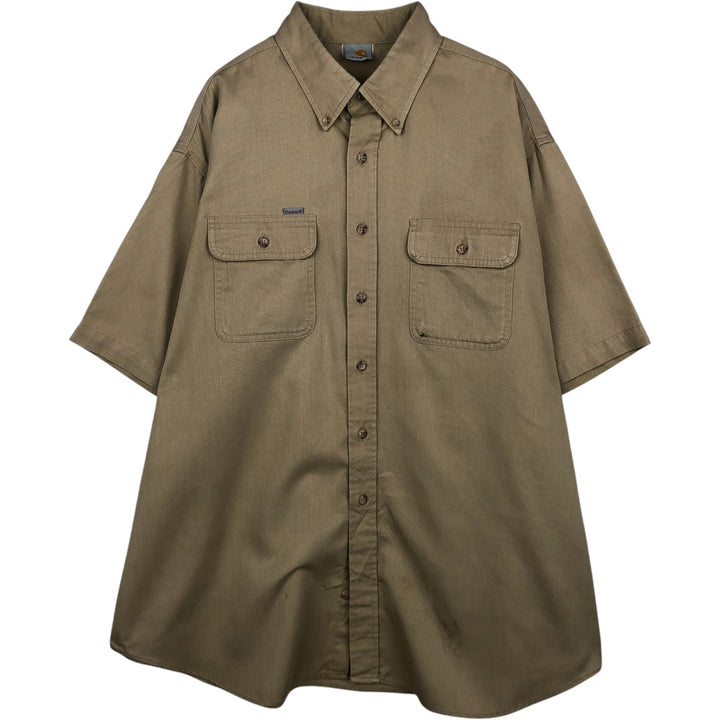 Carhartt button-down short-sleeve work shirt, men's XL size unclear Beige type Vintage Second Hand