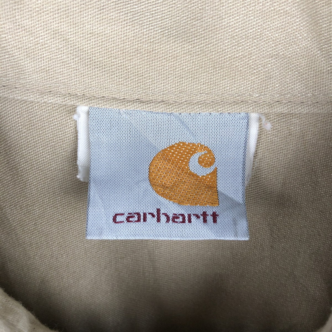 Carhartt button-down short-sleeve work shirt, men's XL size unclear Beige type Vintage Second Hand