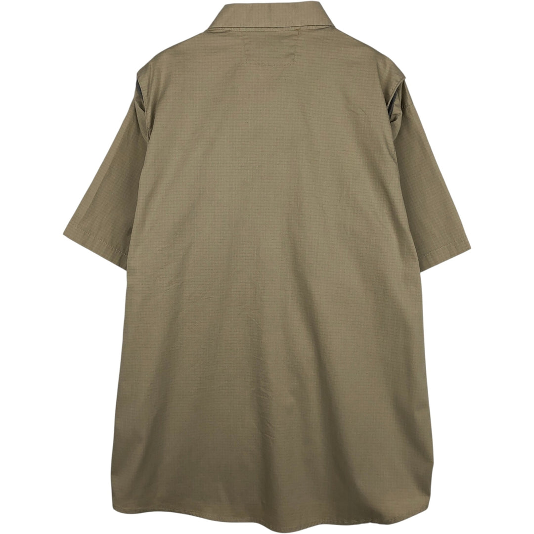 Carhartt Ripstop Short-Sleeve Work Shirt, Men's Size XL polyester Beige type Vintage Second Hand