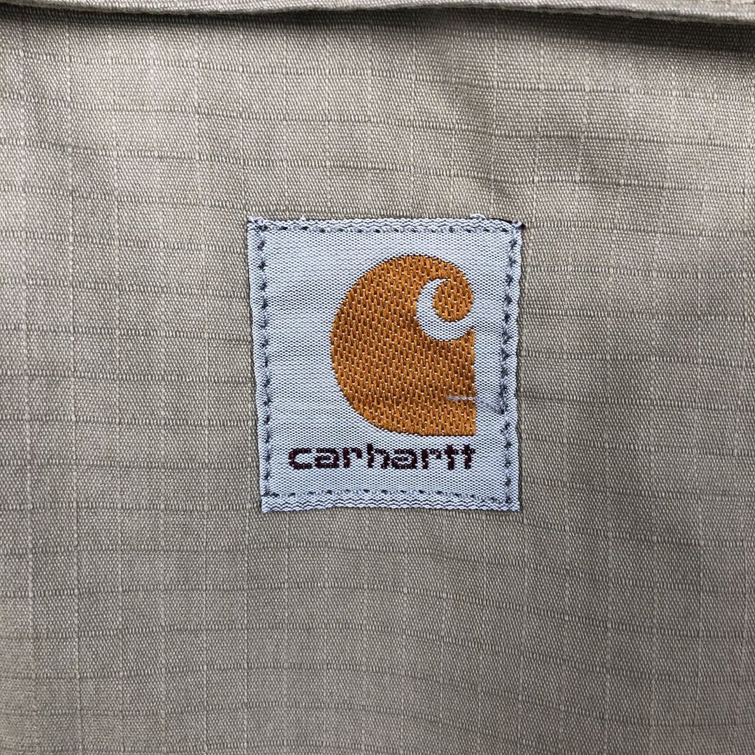 Carhartt Ripstop Short-Sleeve Work Shirt, Men's Size XL polyester Beige type Vintage Second Hand