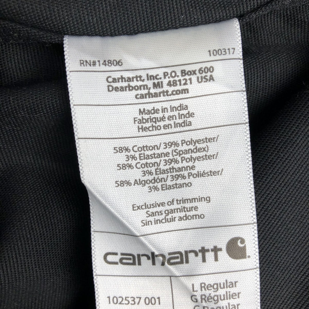 Carhartt Relaxed Fit Button-down Short Sleeve Work Shirt, Men's Size L cotton black type Vintage Second Hand
