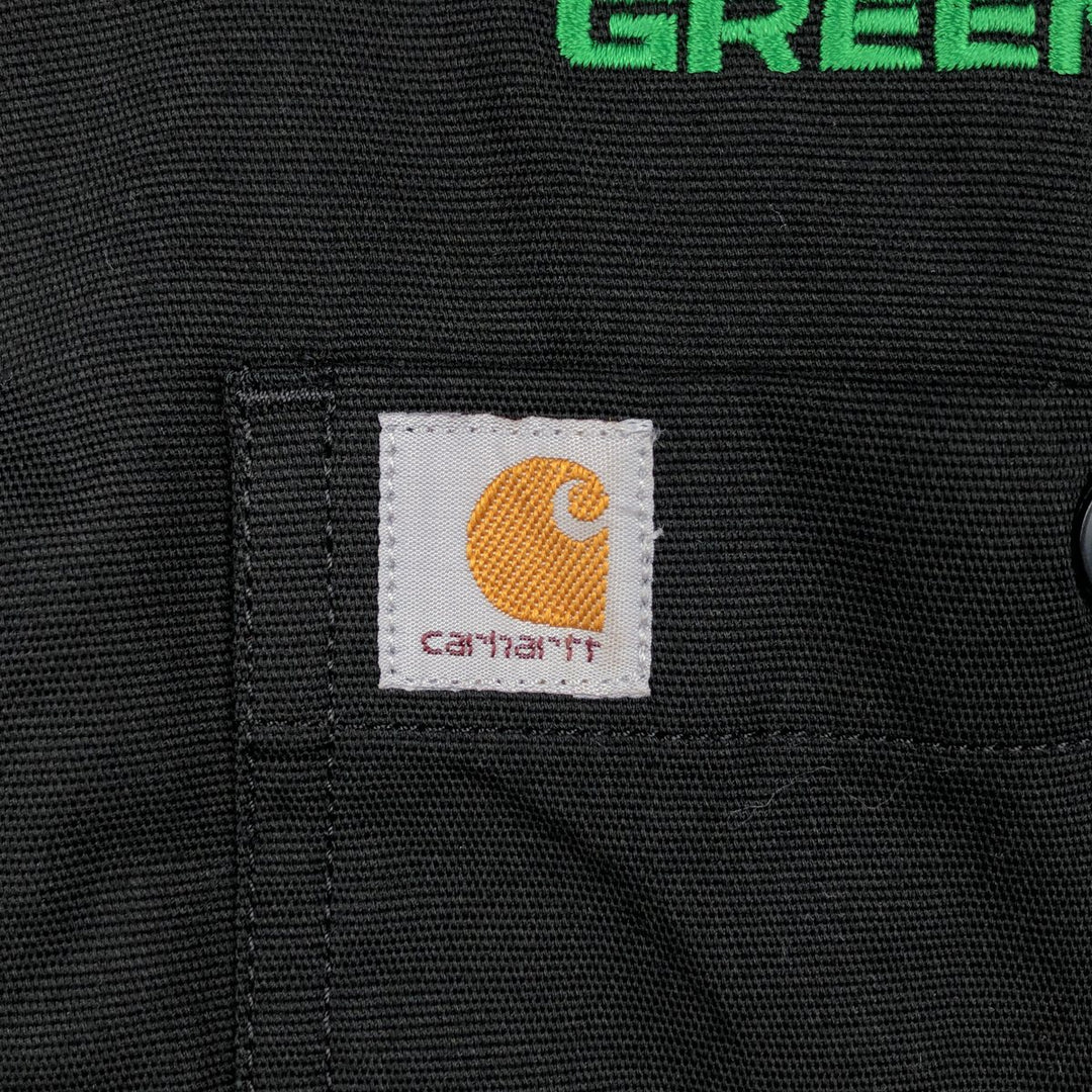 Carhartt Relaxed Fit Button-down Short Sleeve Work Shirt, Men's Size L cotton black type Vintage Second Hand