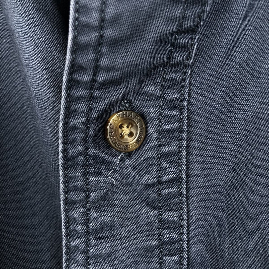 Carhartt Relaxed Fit Short-Sleeve Work Shirt, Men's Size XL (approx.) cotton navy blue type Vintage Second Hand
