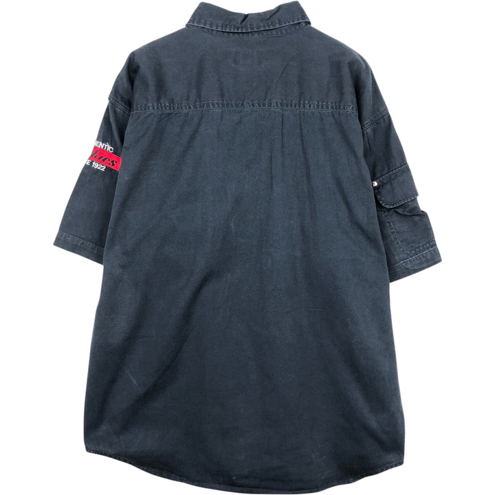 Dickies short-sleeved work shirt, men's size XL. cotton navy blue type Vintage Second Hand