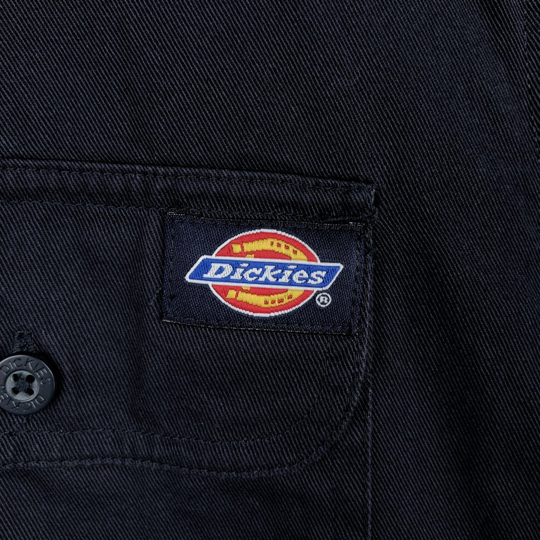 Dickies short sleeve work shirt, men's size L cotton navy blue type Vintage Second Hand