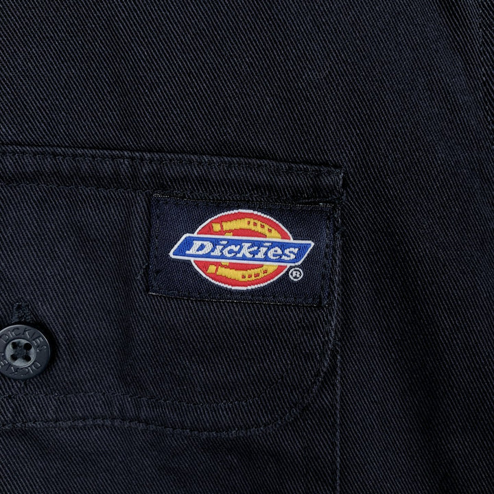 Dickies short sleeve work shirt, men's size L cotton navy blue type Vintage Second Hand