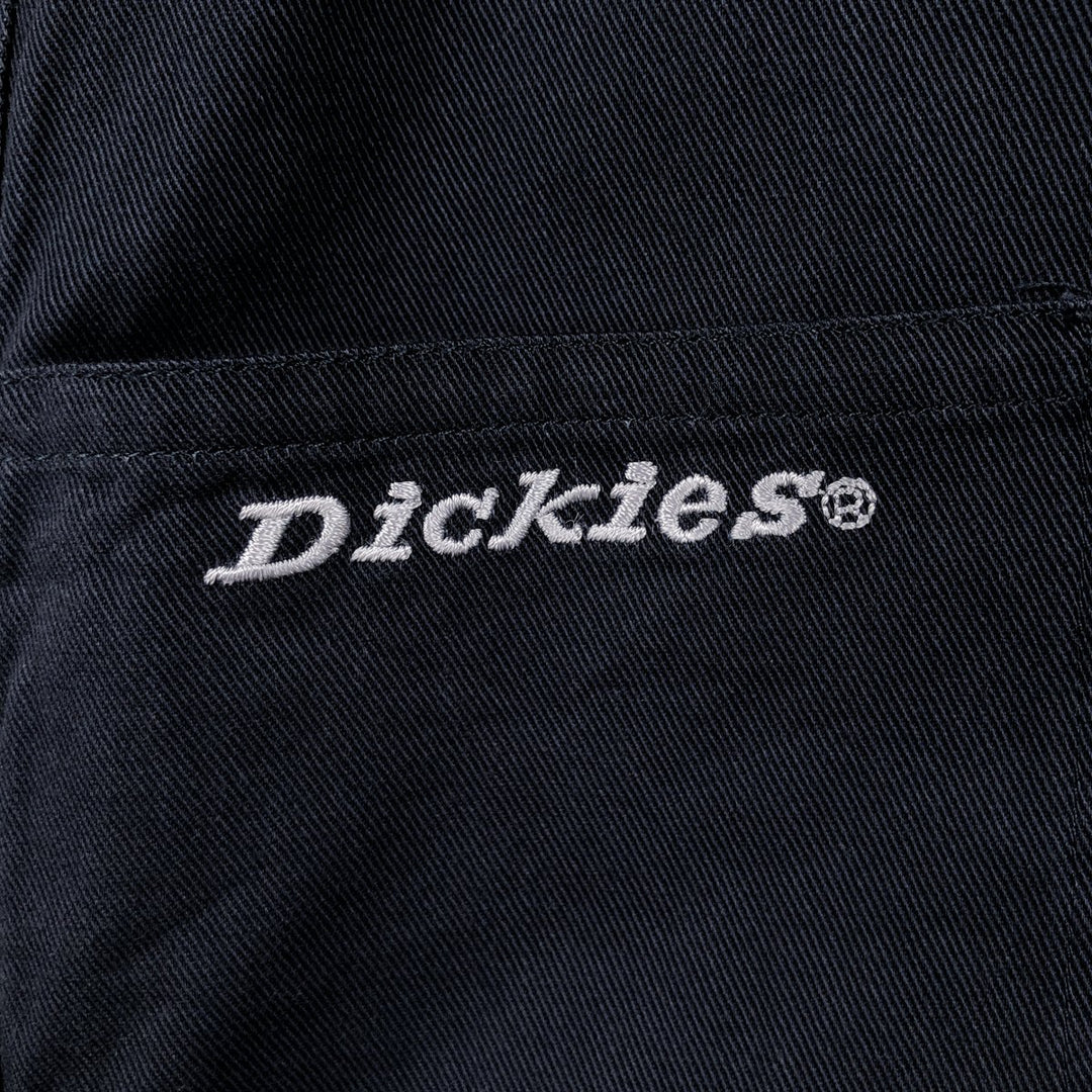 Dickies short sleeve work shirt, men's size L cotton navy blue type Vintage Second Hand