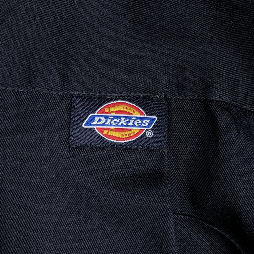 Dickies short sleeve work shirt, men's size L cotton navy blue type Vintage Second Hand