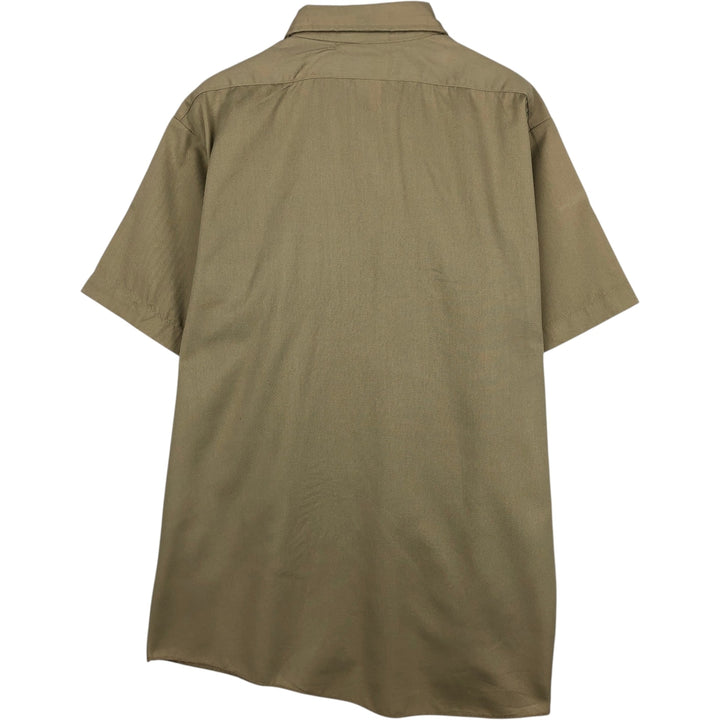 Dickies short sleeve work shirt, men's size L polyester Beige type Vintage Second Hand