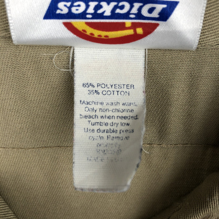 Dickies short sleeve work shirt, men's size L polyester Beige type Vintage Second Hand