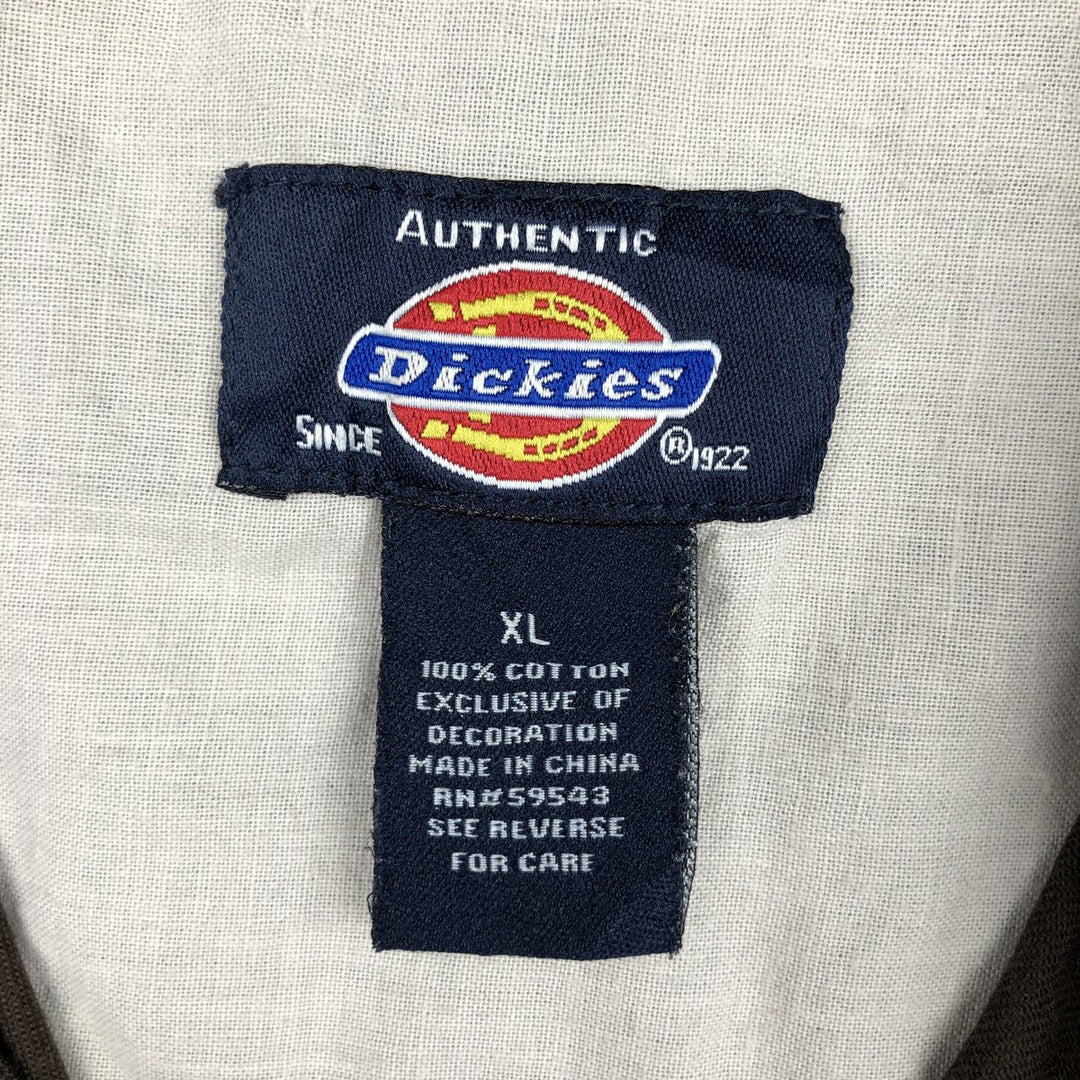 Dickies short-sleeved work shirt, men's size XL. cotton brown type Vintage Second Hand