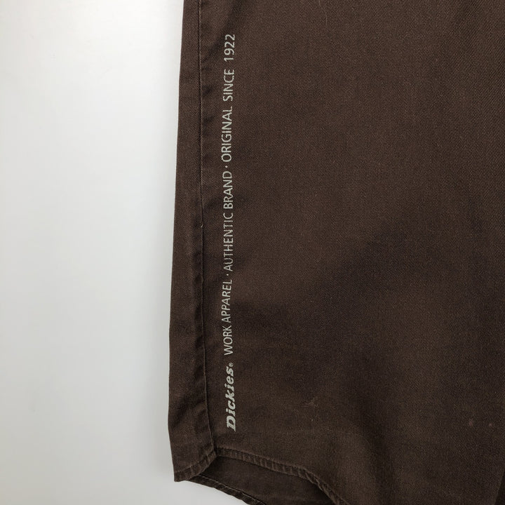 Dickies short-sleeved work shirt, men's size XL. cotton brown type Vintage Second Hand