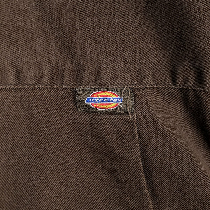 Dickies short-sleeved work shirt, men's size XL. cotton brown type Vintage Second Hand