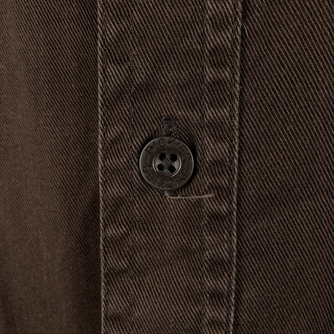 Dickies short-sleeved work shirt, men's size XL. cotton brown type Vintage Second Hand