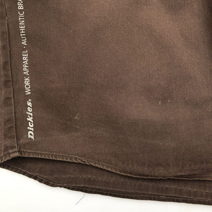 Dickies short-sleeved work shirt, men's size XL. cotton brown type Vintage Second Hand
