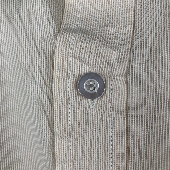 70s-80'S Unitog COCA-COLA Stripe Pattern Short-Sleeve Work Shirt, Boxy Shirt, Made in USA, Men's Size L (Equivalent), Vintage polyester Beige type Vintage Second Hand
