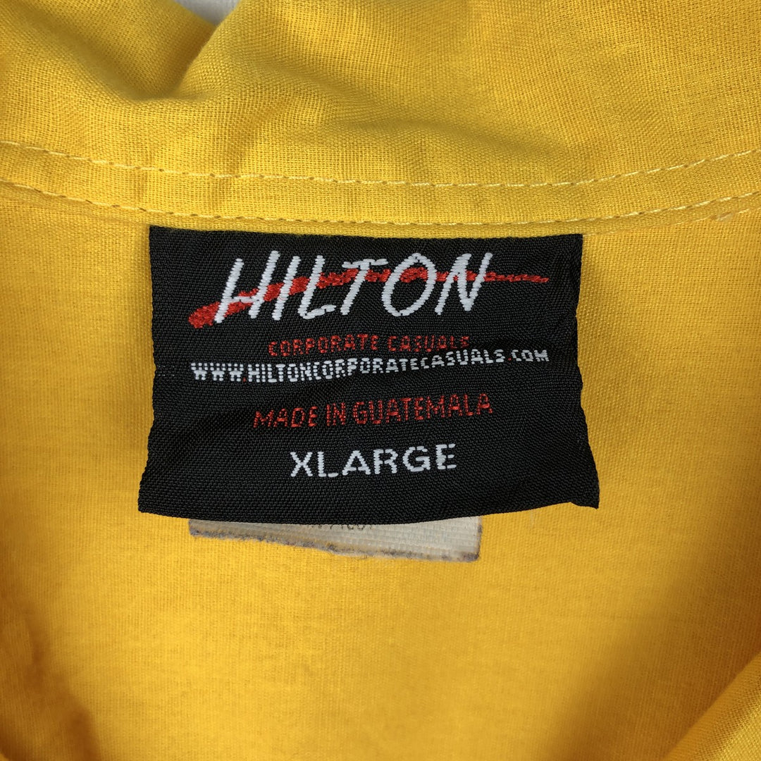 Hilton HILTON Open Collar Bowling Shirt Box Shirt Men's XL Size cotton yellow type Vintage Second Hand