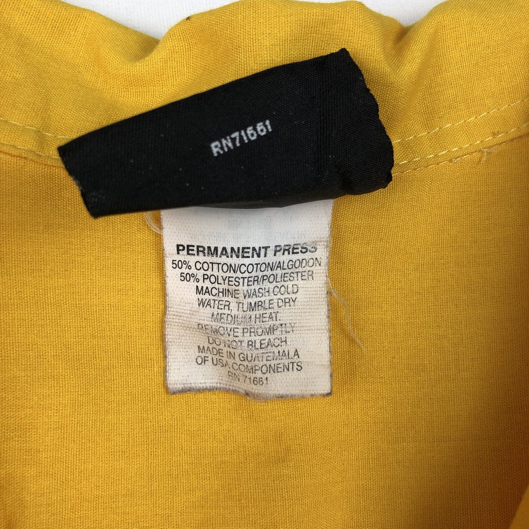 Hilton HILTON Open Collar Bowling Shirt Box Shirt Men's XL Size cotton yellow type Vintage Second Hand