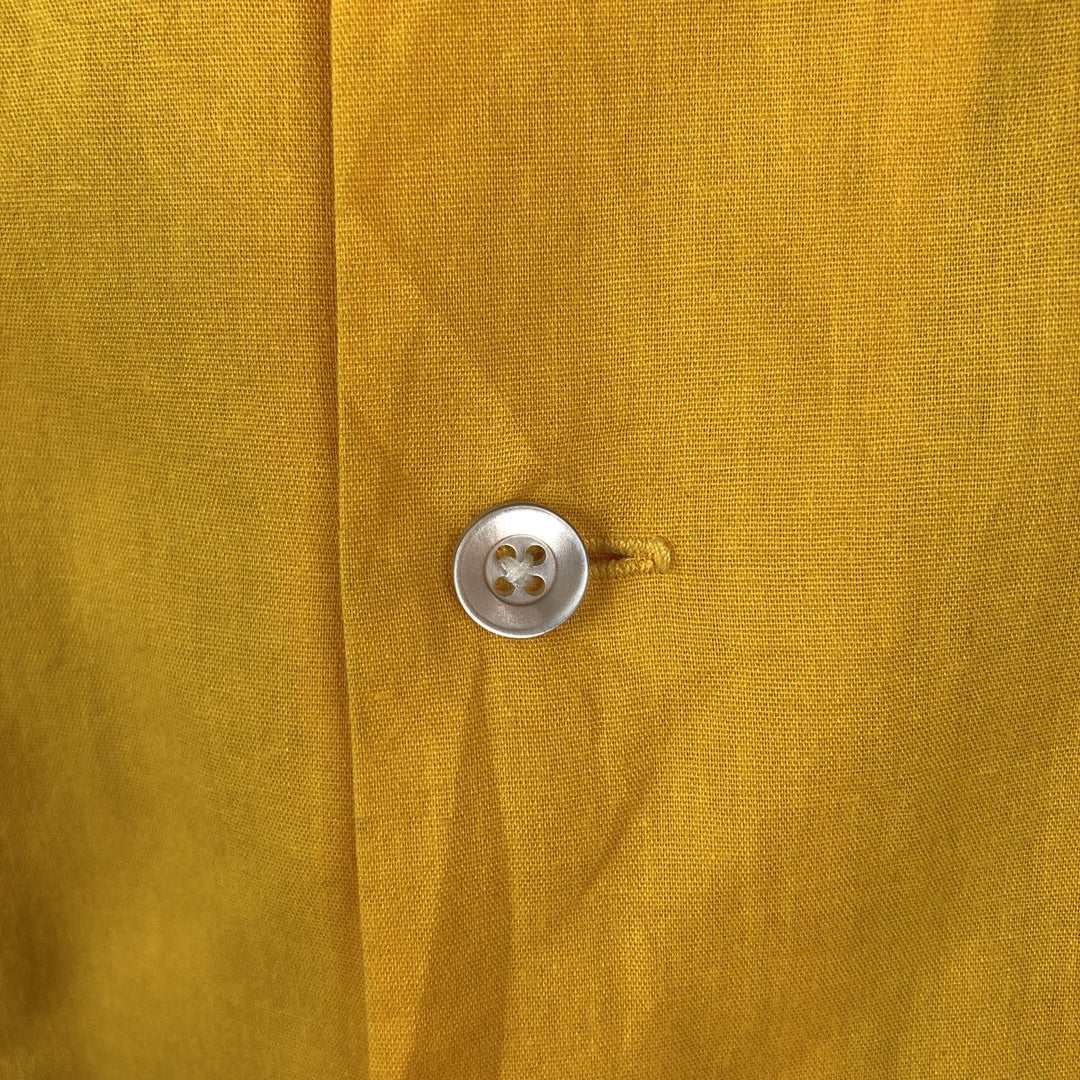 Hilton HILTON Open Collar Bowling Shirt Box Shirt Men's XL Size cotton yellow type Vintage Second Hand