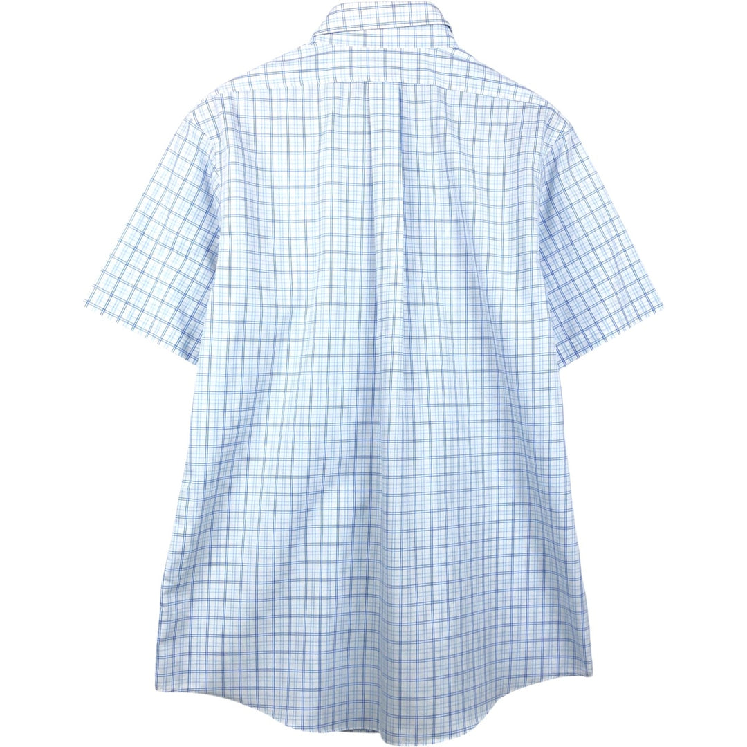 Brooks Brothers Short Sleeve Button Down Check Shirt Men's Size L cotton Blue type light blue Vintage Second Hand