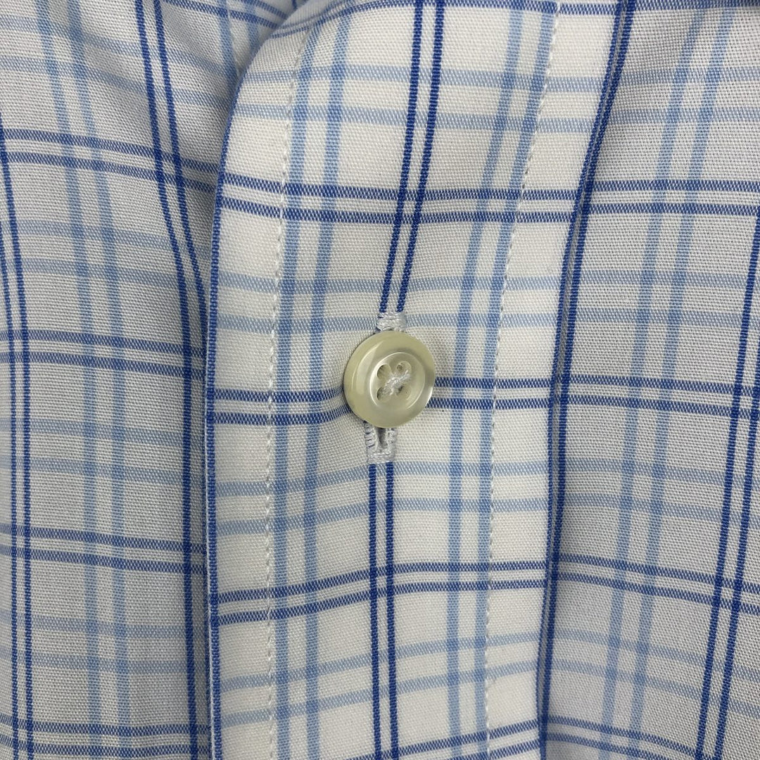 Brooks Brothers Short Sleeve Button Down Check Shirt Men's Size L cotton Blue type light blue Vintage Second Hand