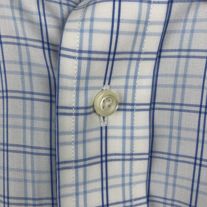 Brooks Brothers Short Sleeve Button Down Check Shirt Men's Size L cotton Blue type light blue Vintage Second Hand