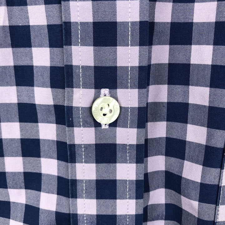 Brooks Brothers Est.1818 Gingham Check Short Sleeve Button-Down Check Shirt Men's XL cotton purple type Vintage Second Hand