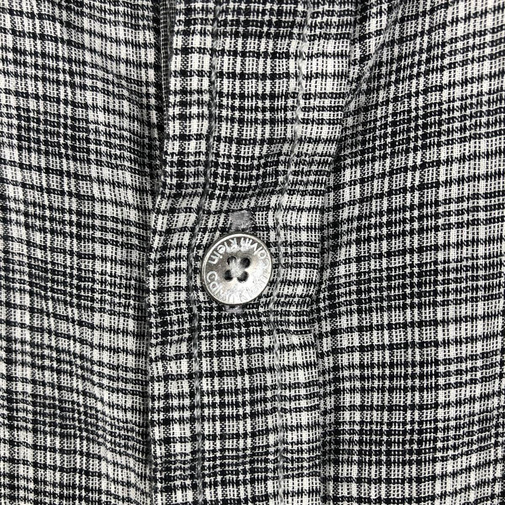 2000'S Calvin Klein classic fit short-sleeved cotton check shirt, men's size XL equivalent. cotton gray type Vintage Second Hand