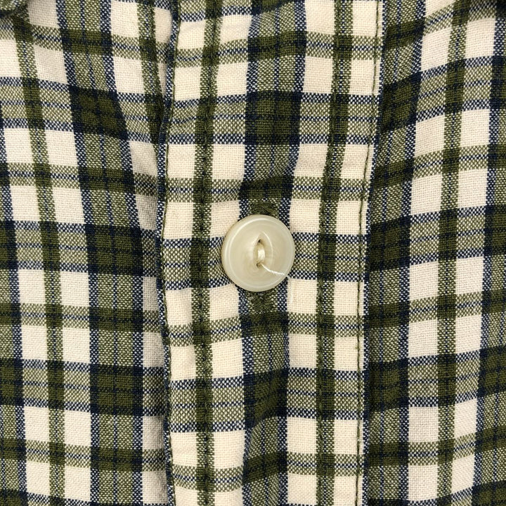 Eddie Bauer INDIAN MADRAS Short-Sleeve Button-Down Check Shirt, Men's Size L (approx.) cotton green type yellow green Vintage Second Hand