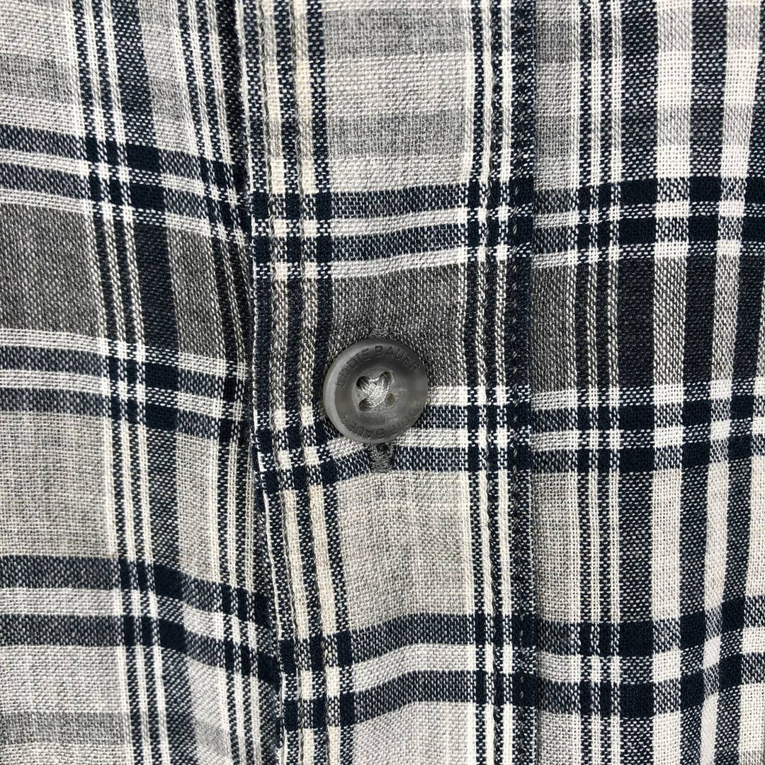 Eddie Bauer Classic Fit Short Sleeve Button-Down Check Shirt, Men's Size L cotton gray type Vintage Second Hand