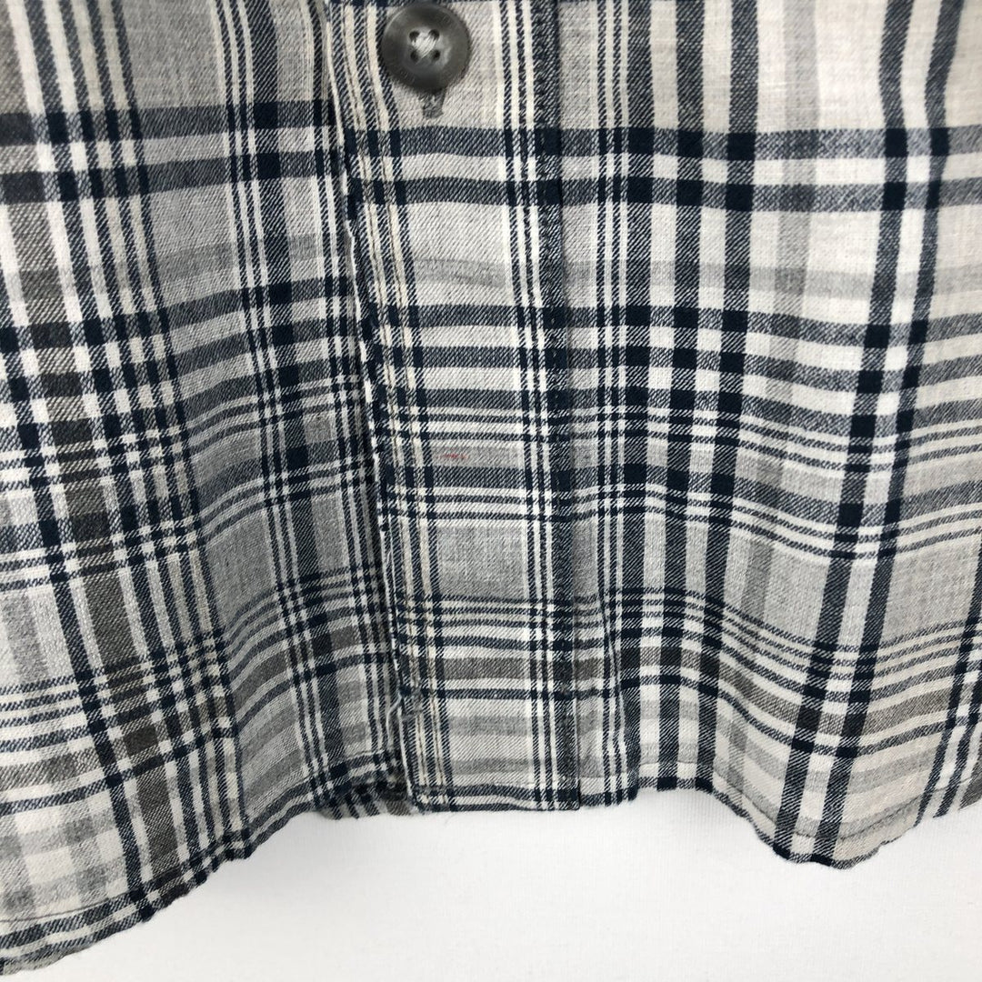 Eddie Bauer Classic Fit Short Sleeve Button-Down Check Shirt, Men's Size L cotton gray type Vintage Second Hand